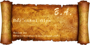 Böcskei Alex névjegykártya