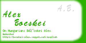 alex bocskei business card